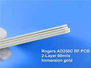 로저스 AD250 PTFE와 요업 충전 합성물 2 층 리지드 피씨비 기판 (로저스 AD250) - 1.524 밀리미터