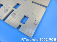 RTduroid6002 FR 마이크로 웨이브 안테나에 대한 몰입 금과 함께 백색 솔더 마스크와 PCB 다층