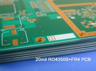 하이브리드 PCB 6층 2.24mm Tg170 FR-4 및 20mil RO4003C 결합