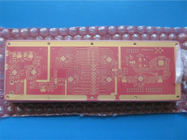 빨간 솔더 마스크와 침지 금과 하이브리드 10-레이어 PCB 로저스 RO4350 6.6mil+FR4 하이브리드 PCB