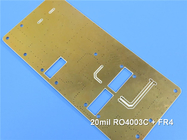 로저스 20 밀리리터 RO4003C와 FR-4 위의 하이브리드 고주파 다층 인쇄 회로 기판 4 층 하이브리드 PCB 보드 부리트