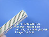 RO4350B LoPro 마이크로파 PCB 30.7mil Rogers 디지털 방식으로 신청을 위한 ENIG를 가진 고주파 PCB 반전 대우한 포일