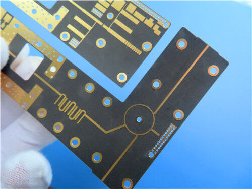 RTF 저조도 구리 포일 세라믹 충진 PTFE 라미네이트 및 맞춤형 PCB 10mil 두께 기판과 침지 금을 갖춘 F4BTMS220
