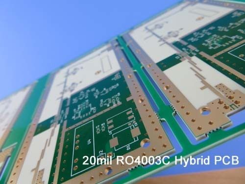 하이브리드 PCB 보드 부리트는 계속 혼합 소재로 20 밀리리터 RO4003C와 0.75 밀리미터 FR-4 고주파 다층 피씨비를 성교합니다