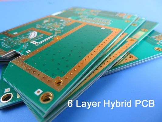 하이브리드 PCB 6-레이어가 20 밀리리터 0.508 밀리미터 RO4350B와 FR-4에 PCB를 섞은 고주파는 눈멀게 합니다