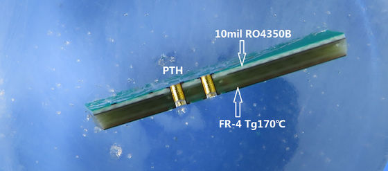 Immersion Gold가 포함된 Rogers 10mil RO4350B 및 FR-4의 하이브리드 PCB 보드 Bulit